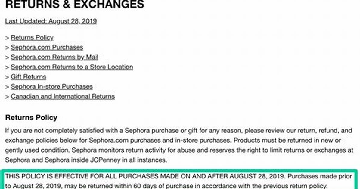 Sam’s Return Policy