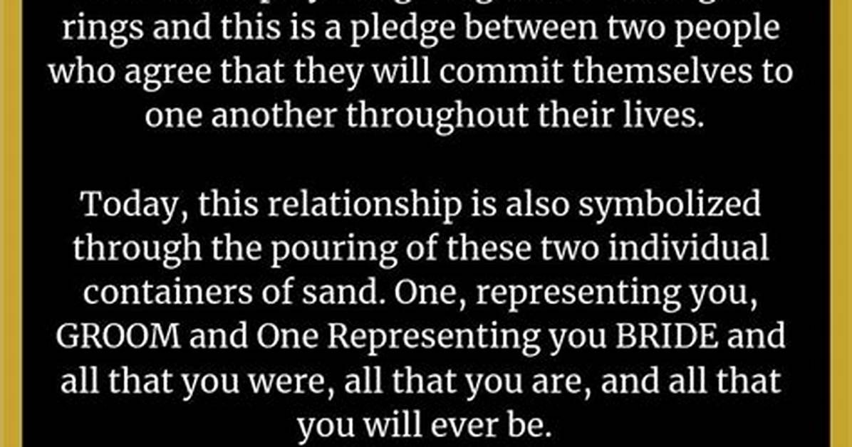 Sand Ceremony Script