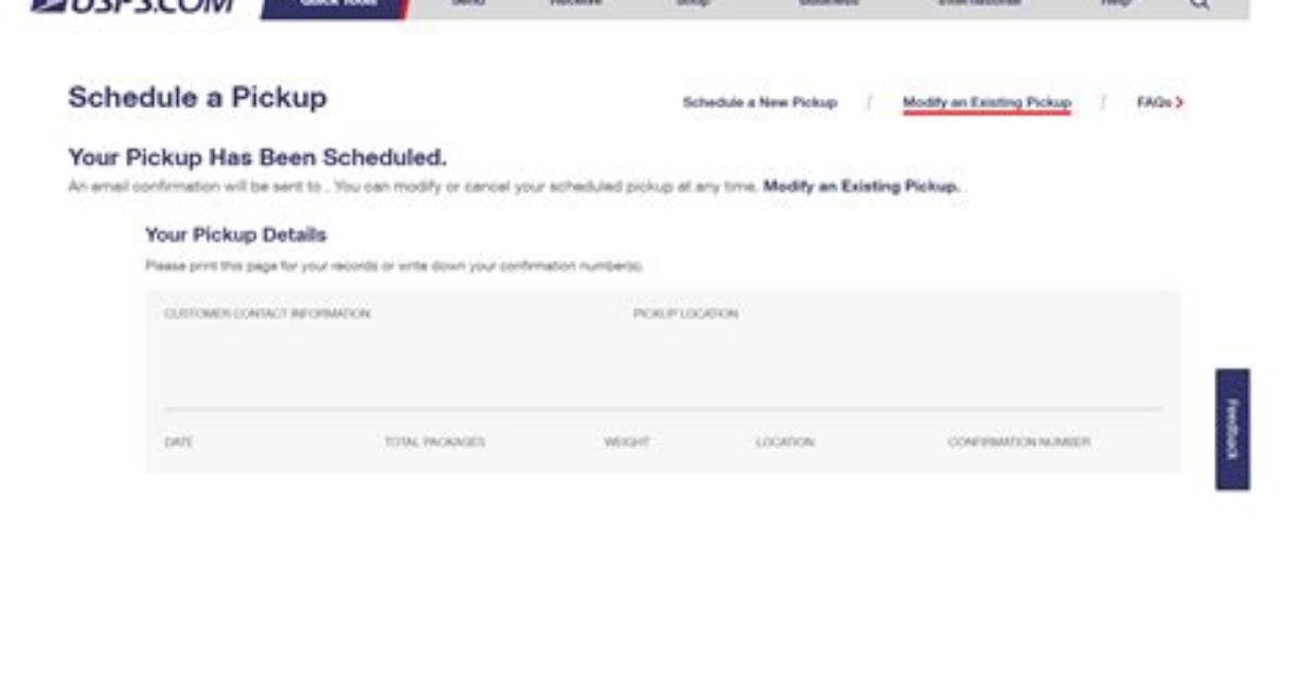 Schedule Pickup Usps