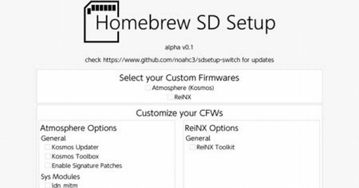 Sdsetup Switch - Gamebrew