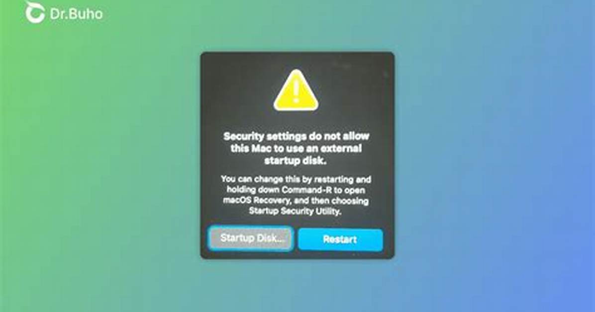 Security Settings Do Not Allow External Startup Disk on Mac • Mactips