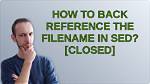 Sed Back Reference