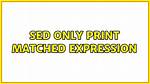 Sed Only Print Matched Expression