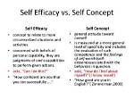 Self Esteem vs Self Efficacy