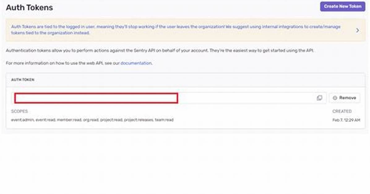 Sentry Reported an Error: Invalid Token (Http Status: 401) - Sentry Nextjs