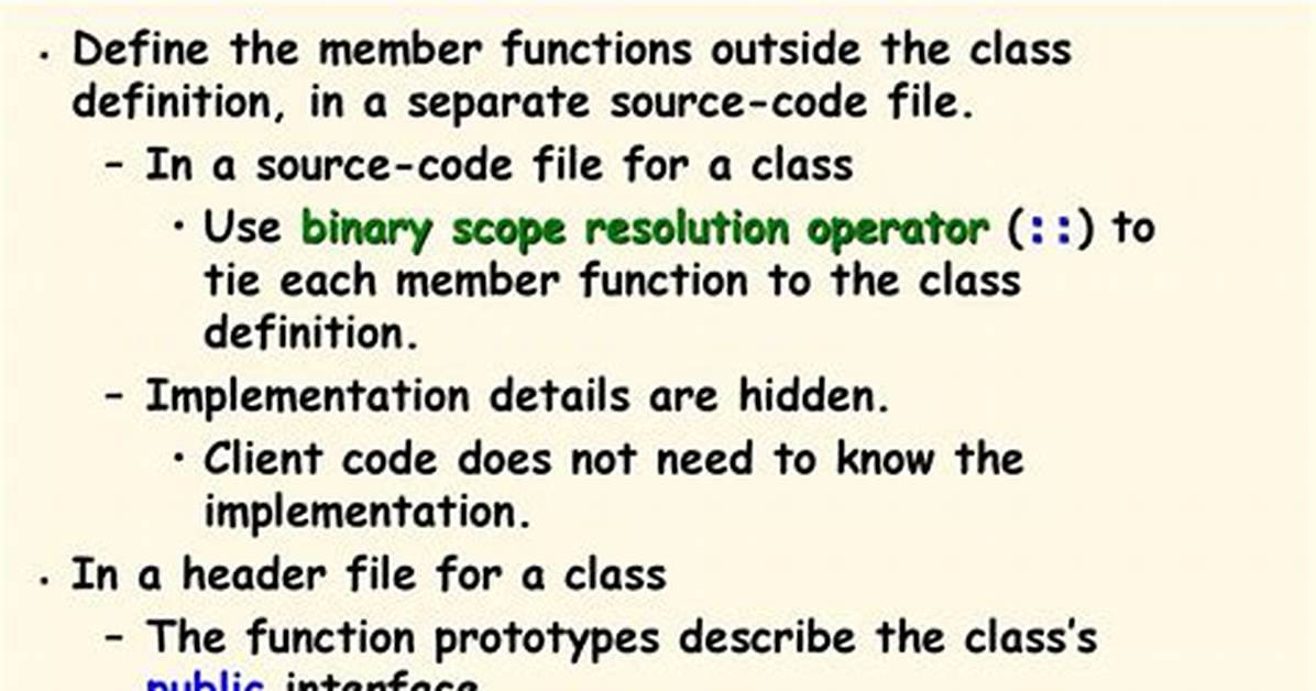 Separating Class Code into a Header and Cpp File
