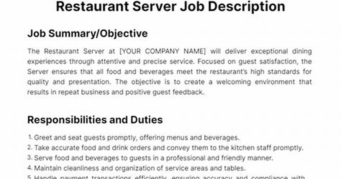 Server Responsibilities