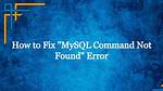 Service Command Not Found