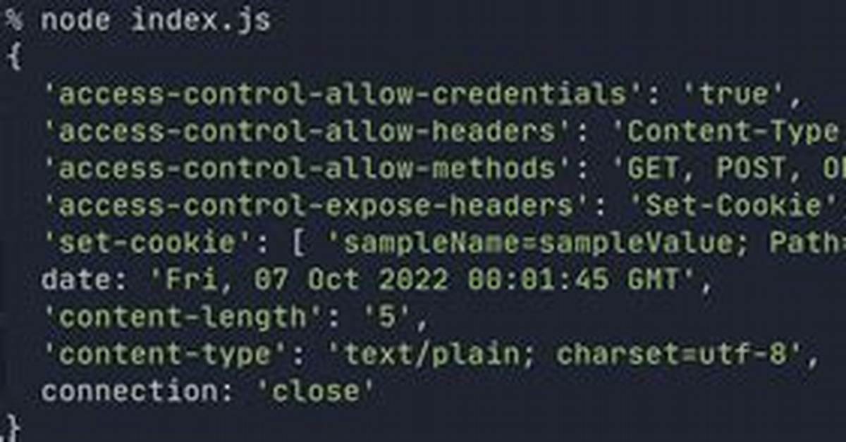Set a Cookie Value in Node. Js