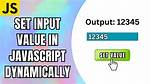 Set Value of Input Using Javascript Function