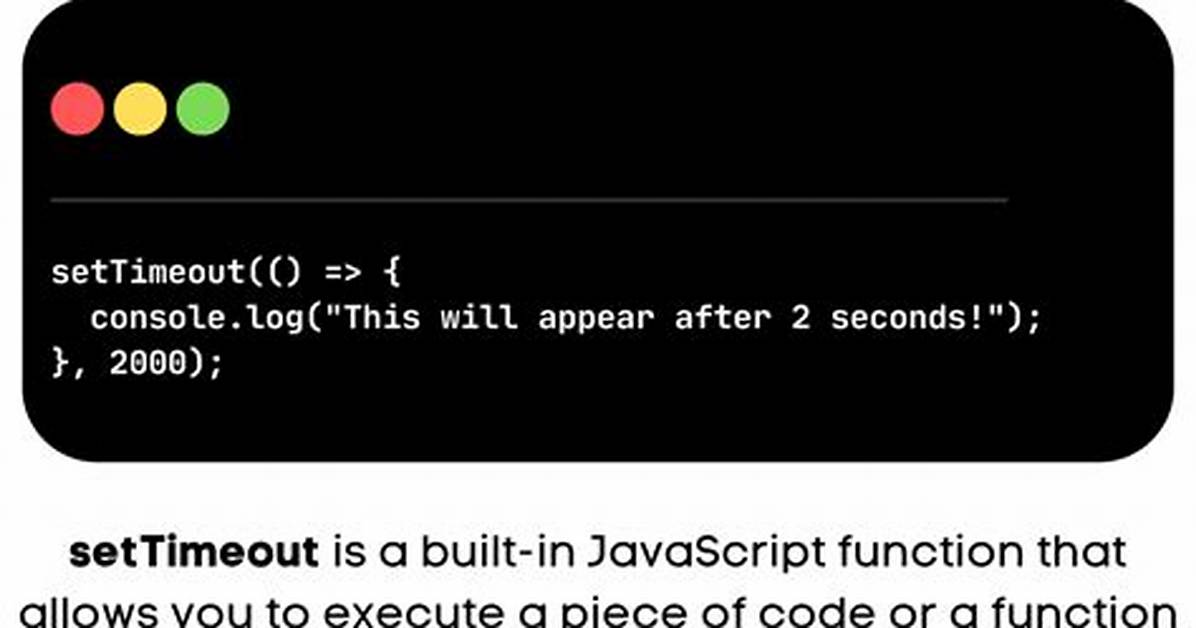 SetTimeout / clearTimeout Problems