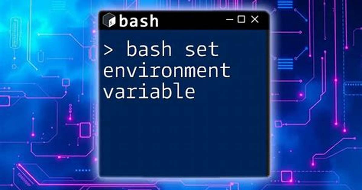 Setting the User Environment Variables in Bash_Profile