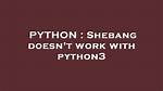 Shebang Doesn't Work with Python3