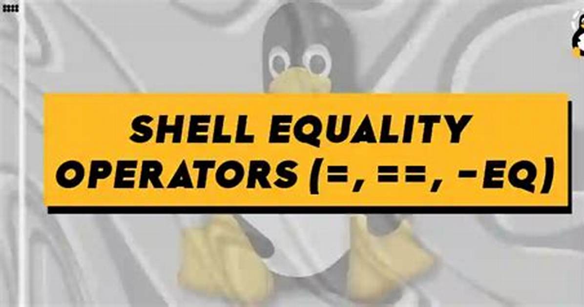 Shell Equality Operators (=, ==, -Eq)