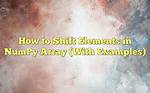 Shift Elements in a Numpy Array