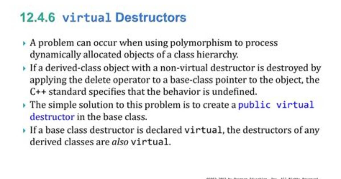 Should Destructors Be Virtual?