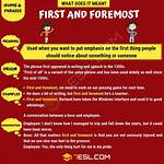 Should First and Foremost?