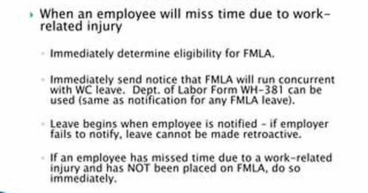 Should Fmla Run Concurrent with Workers Comp?