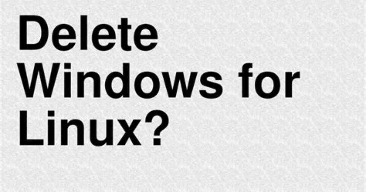 Should I Delete Windows Install Linux?