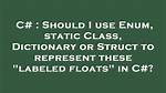 Should I Use Enum, Static Class, Dictionary or Struct to Represent These "Labeled Floats" in C#?