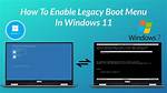 Should Legacy Boot Be Enabled?