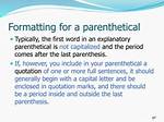 Should Parenthetical Elements Be Capitalized?