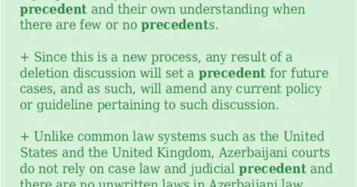 Should Set a Precedent?