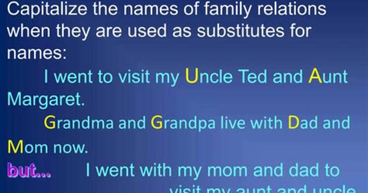 Should Uncle Be Capitalized?