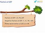 Show Factorization for 237