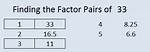Show Factorization for 33