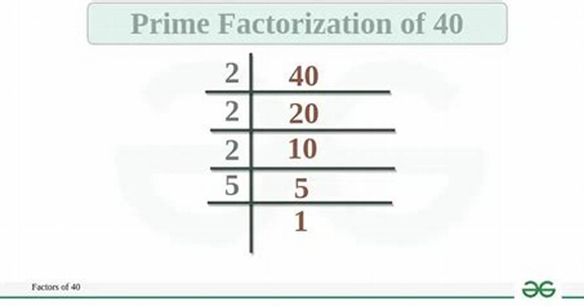 Show Factorization for 40