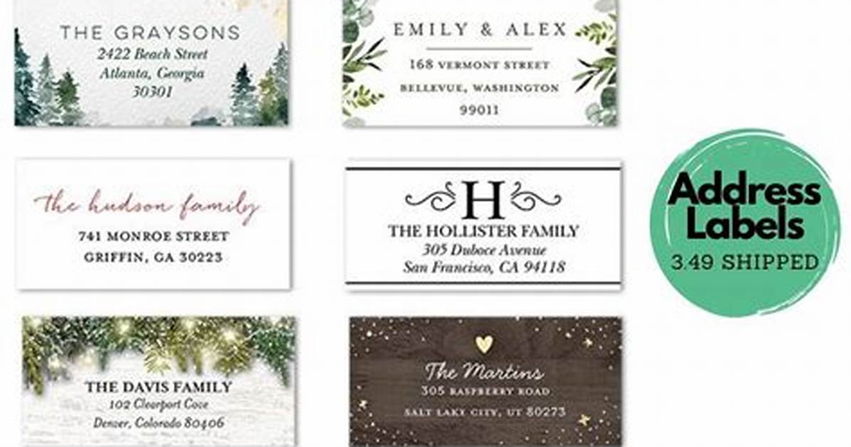 Shutterfly Address Labels