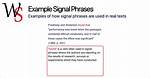 Signal Phrase Example