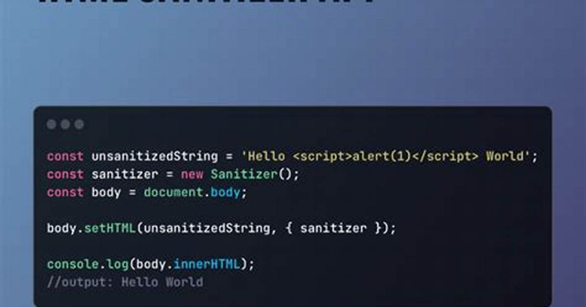 Simple Html Sanitizer in Javascript