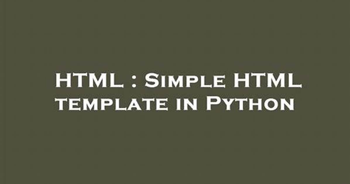 Simple Html Template in Python