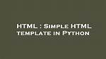 Simple Html Template in Python