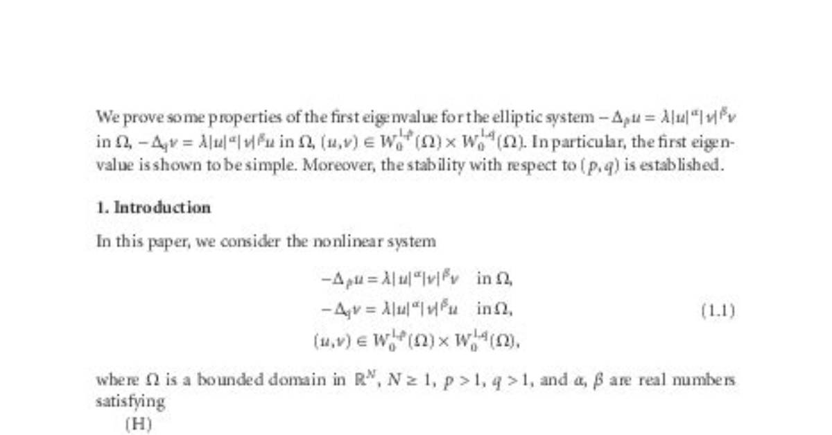 Simplicity of Eigenvalue