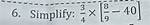 Simplify 40/405 and 3/8