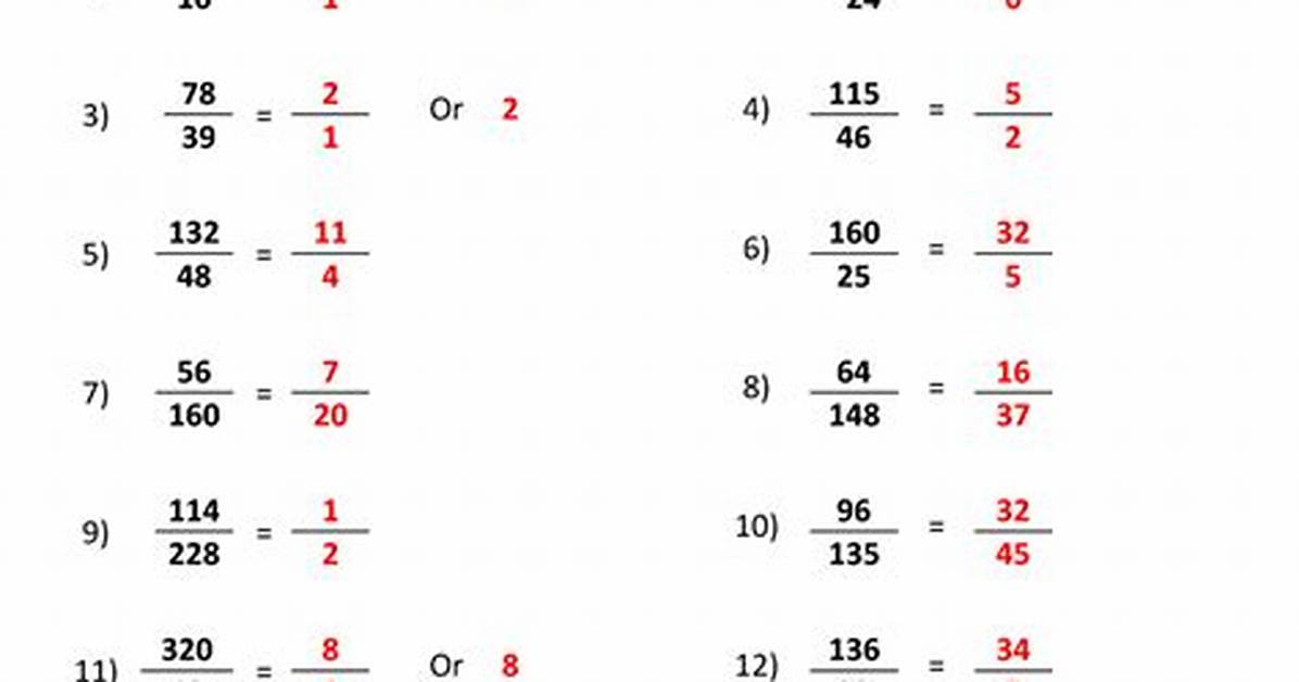 Simplifying Fractions