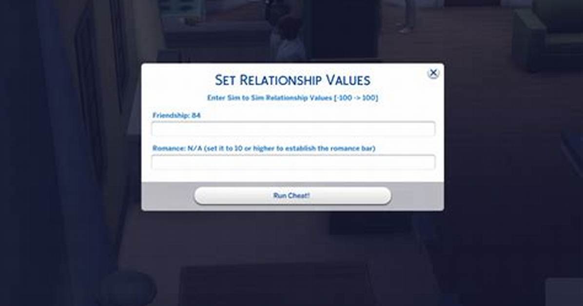 Sims 4 Cheat Relationship