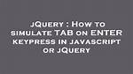 Simulate Keypress with jQuery