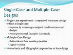Single Case Design Definition