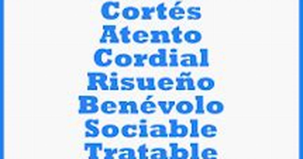 Sinonimo De Amable