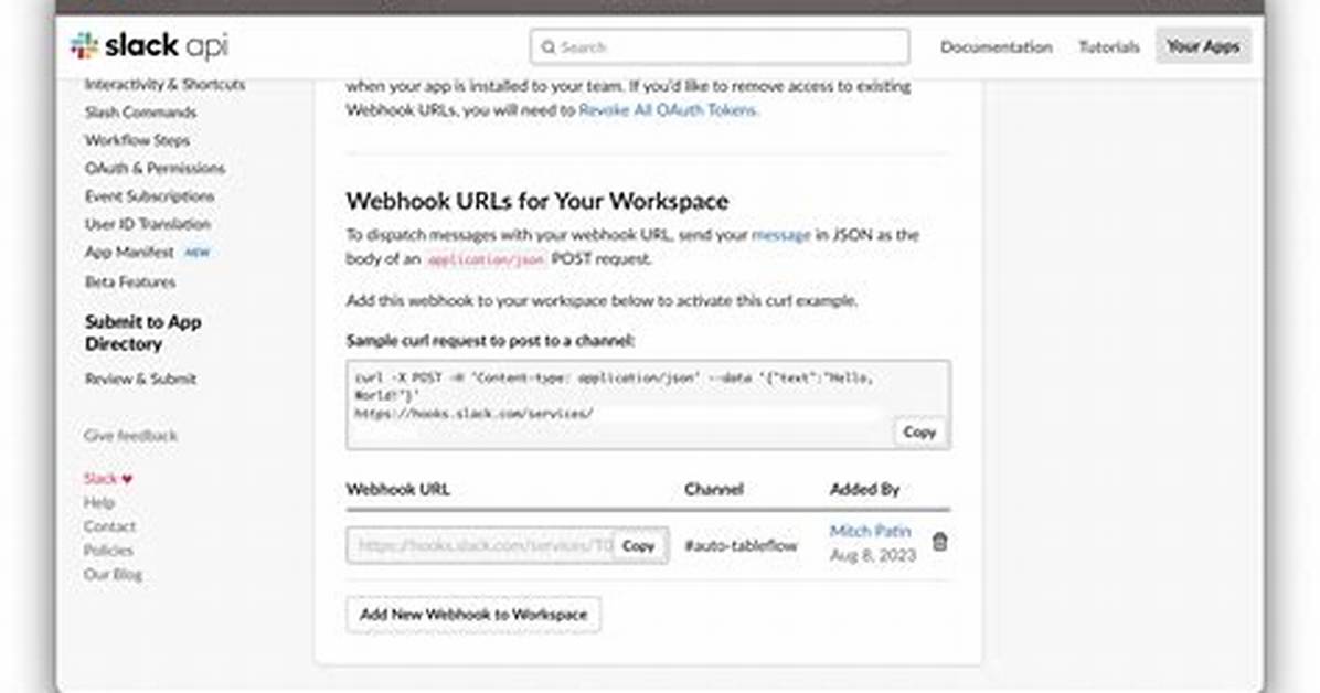 Slack Webhook Html Table