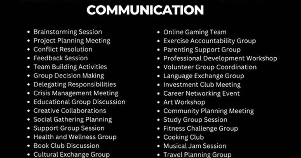 Small Group Communication Examples