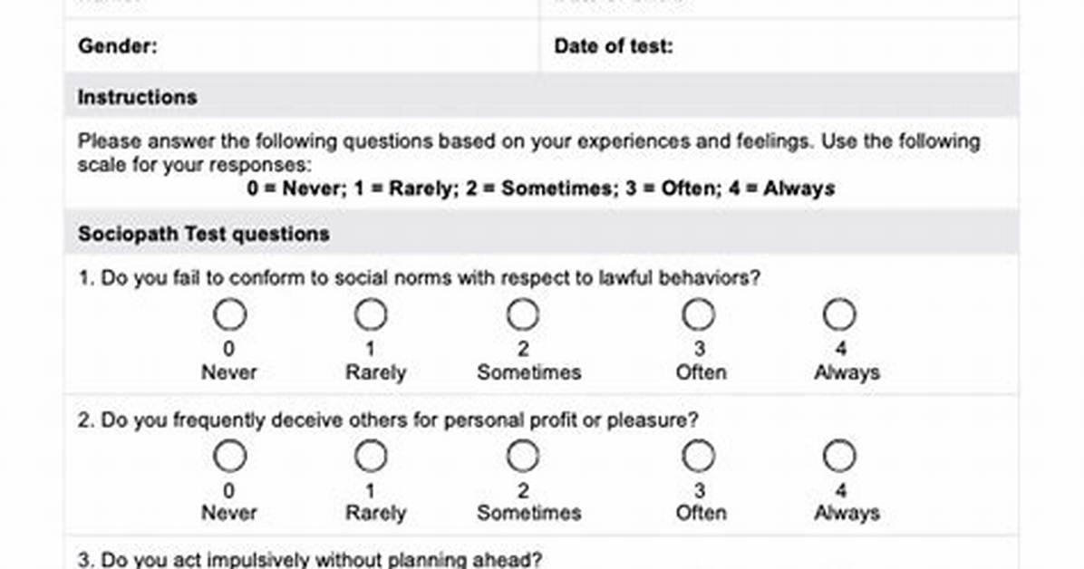 Sociopathy Test