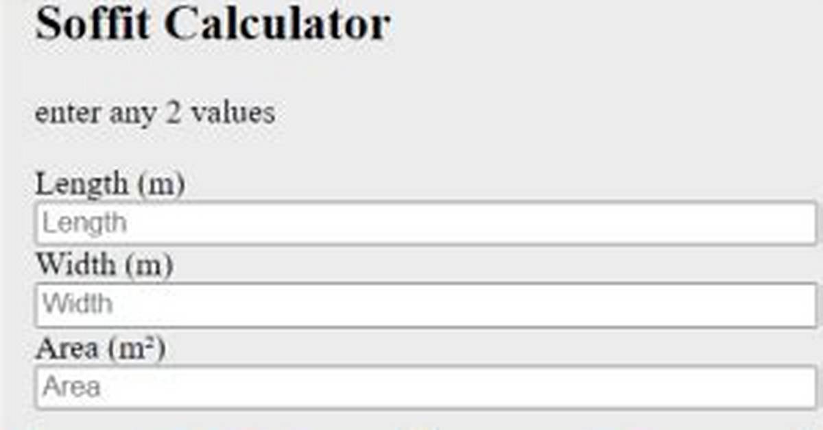 Soffit Calculator