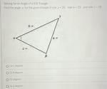 Solving for Angle-Side-Side Triangle in Simplest Radical Form