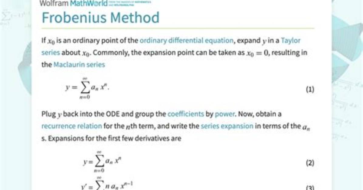 Solving Using Frobenius Method