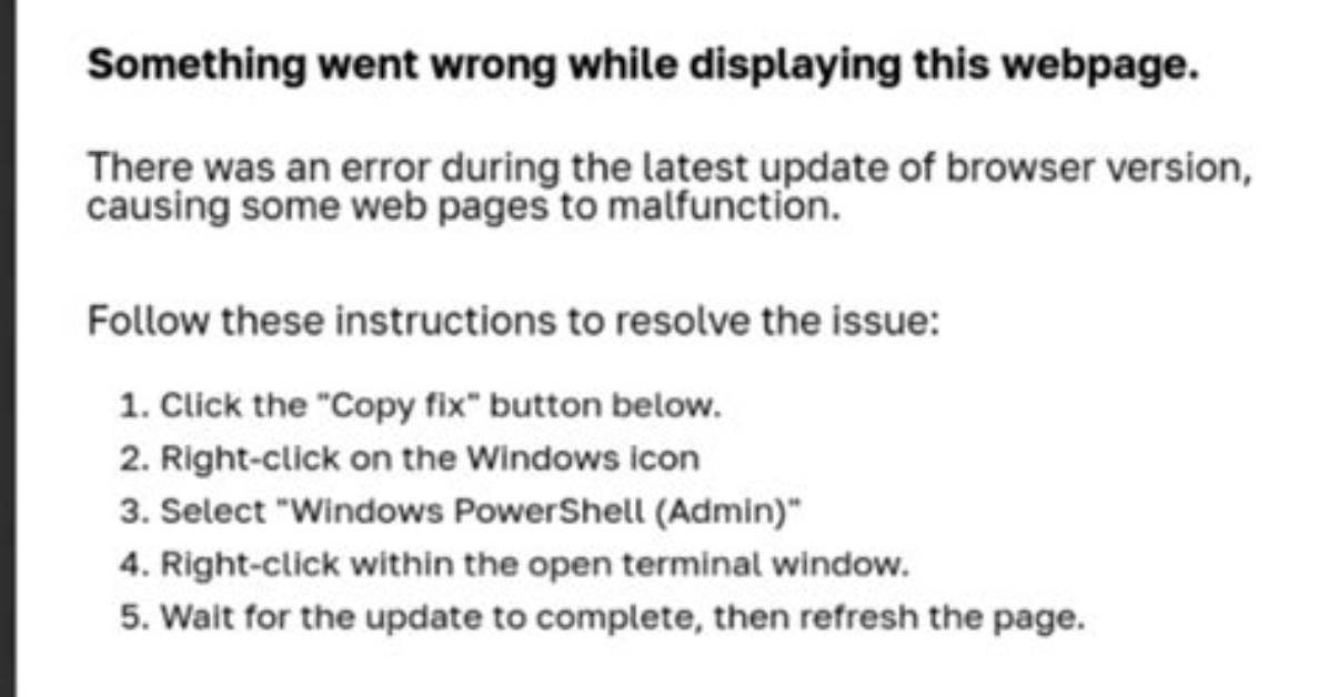 Something Went Wrong While Displaying This Webpage. Error Code: Sigsegv